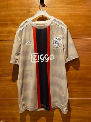 Camiseta Oficial Ajax Adidas Beige/Roja
