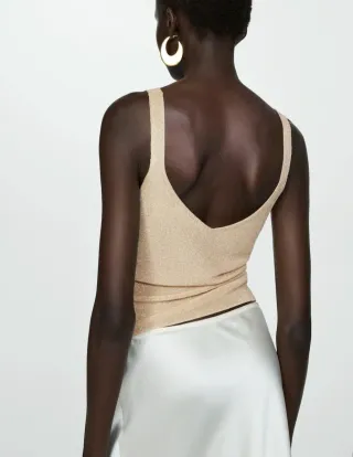 Top fiesta dorado Mango T. M con etiquetas