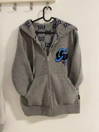 Chaqueta Gucci Gris con Serpiente reversible lana