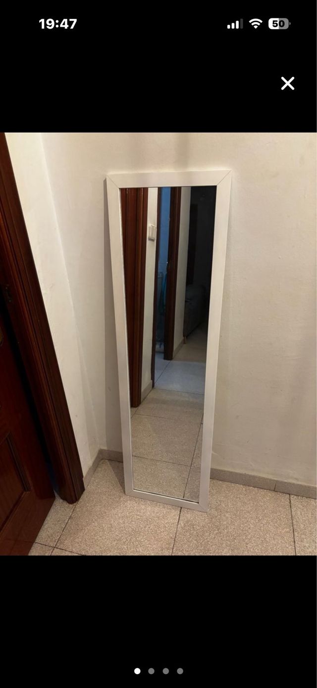 Espejo de pie blanco 1,20m