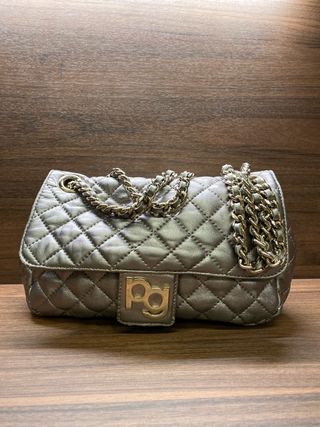 Bolso Purificación García acolchado plateado