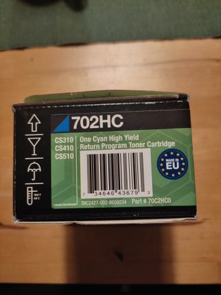 Cartucho Tinta Cyan Lexmark 702HC Alto Rendimiento