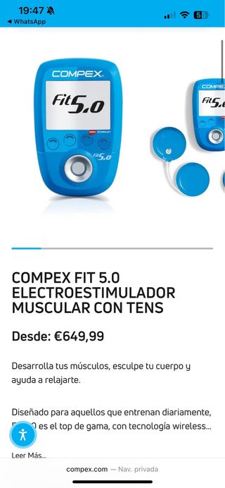Compex Fit 5.0 Electroestimulador Muscular