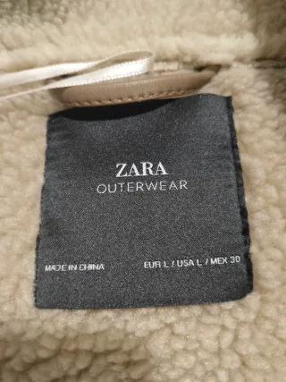 Chaqueta Zara Aviador Mujer Beige