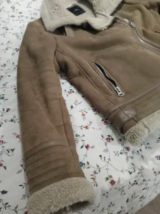 Chaqueta Zara Aviador Mujer Beige