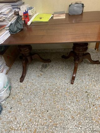 Mesa plegable madera oscura