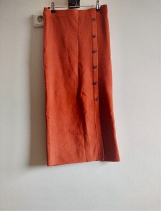 falda midi lana mujer