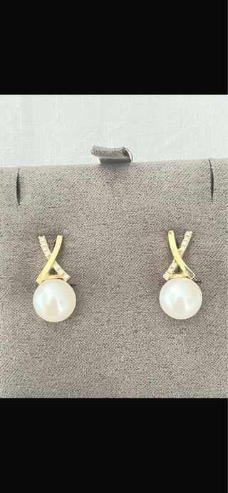 URGE VENDER  Pendientes MIO Oro Diamantes Perla