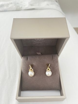 URGE VENDER  Pendientes MIO Oro Diamantes Perla