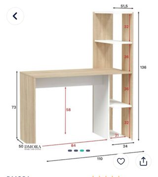 Escritorio con estantería
