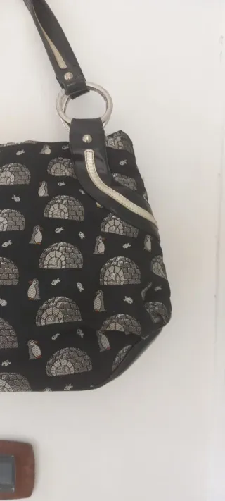 Borsa Braccialini nera con pinguini