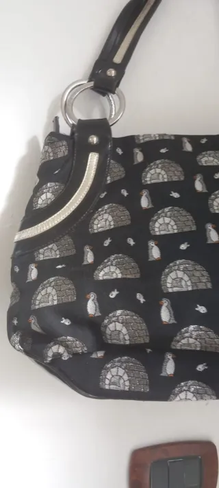 Borsa Braccialini nera con pinguini