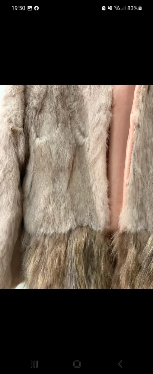 Abrigo pelo conejo y mapache