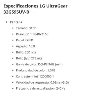 Monitor OLED LG UltraGear 32GS95UV-B