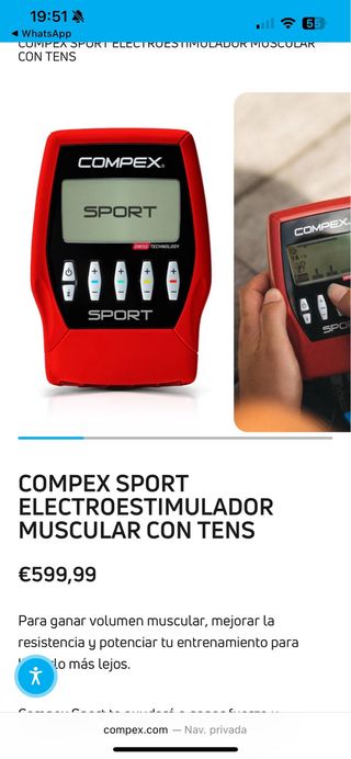 Compex Sport Electroestimulador Muscular TENS