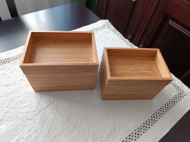 Cajas de madera de bambú (2 unidades)
