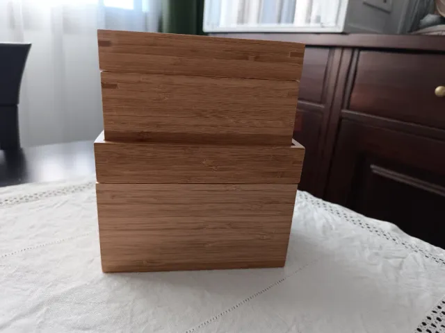 Cajas de madera de bambú (2 unidades)