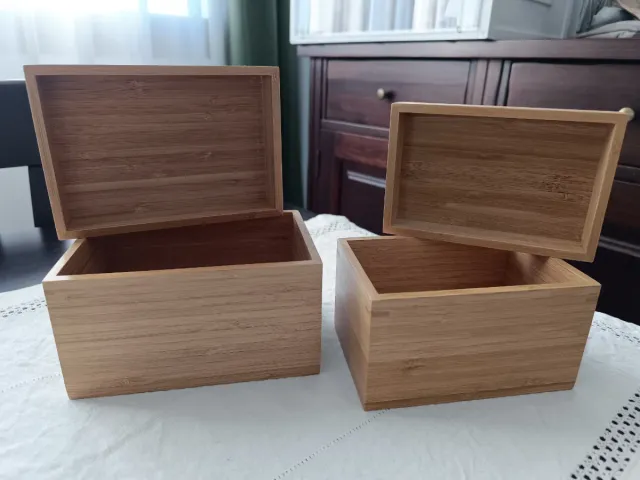 Cajas de madera de bambú (2 unidades)