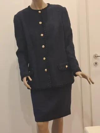 Tailleur Blu Navy Lusso Vintage tg 48