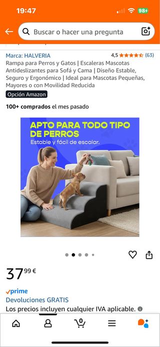 Escaleras para perros pequeños