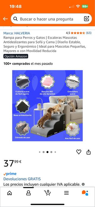 Escaleras para perros pequeños