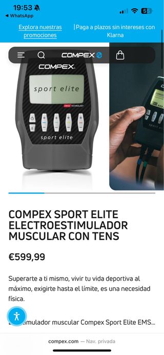Compex Sport Elite Electroestimulador Muscular