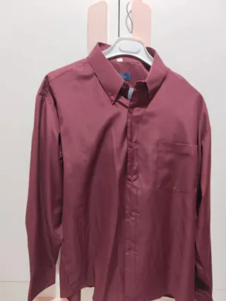 Camisa Hombre Manga Larga Bourdeos con brillo