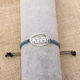 Pulsera Plata I love you mummy Azul