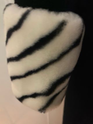 Cappotto  di lana con pelliccia zebrata ecologica