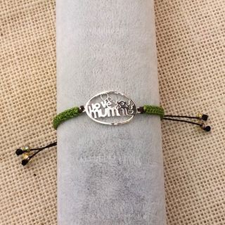 Pulsera Plata I love you mummy verde