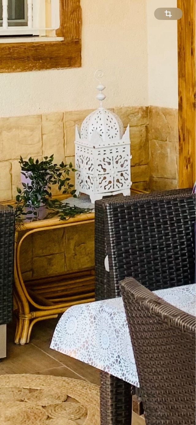 Conjunto 2 sillones caña  y mesa exterior