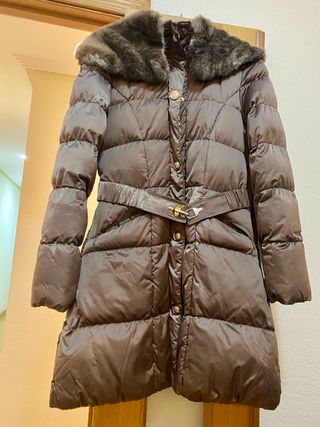 Chaqueta acolchada mujer marrón