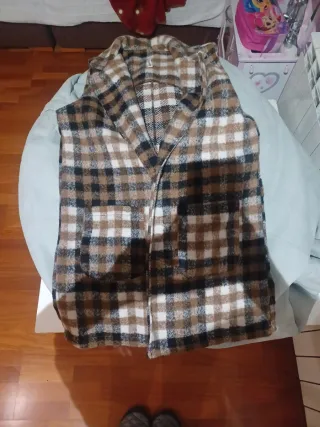 Chaleco invierno cuadros marrón