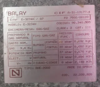 Encimera BALAY nueva