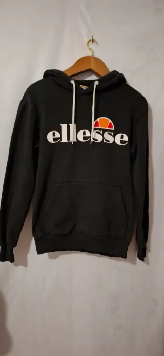 Sudadera Negra Ellesse Logo Clásico Hoodie