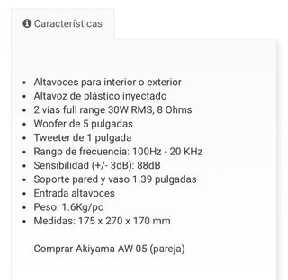 Altavoces Akiyama AW-05