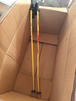 Bastones de esquí amarillos qechua