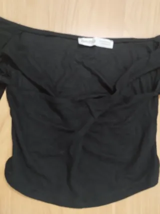 Conjunto Top Negro y Pantalón Vaquero