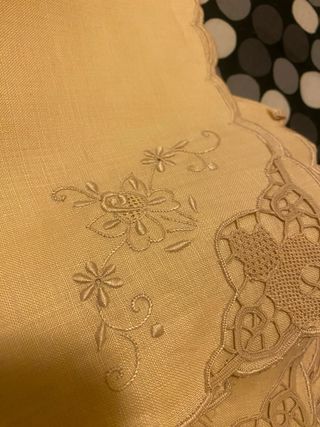 12 Tovaglioli Lino con Pizzo Burano Beige