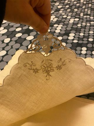 12 Tovaglioli Lino con Pizzo Burano Beige