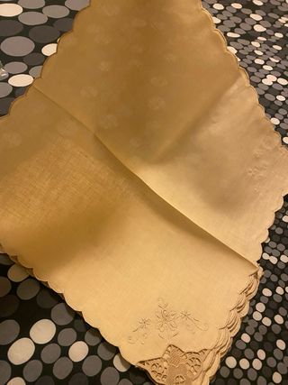 12 Tovaglioli Lino con Pizzo Burano Beige