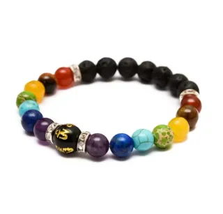 Pulsera Chakras Piedras Volcánicas y Semipreciosas