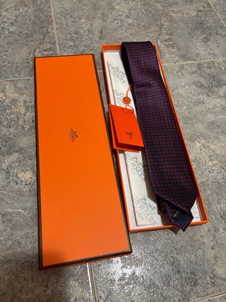 Corbata Hermès Azul y Roja
