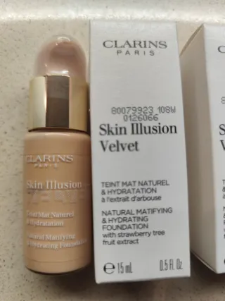 Clarins Skin Illusion Velvet Base lote 2 unidades
