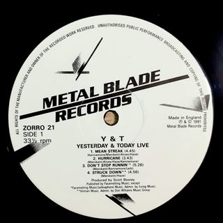 Vinilo Y&T Yesterday & Today Live