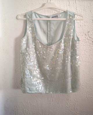Blusa lentejuelas multicolor plateada