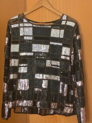 Blusa fiesta lentejuelas , que capta la luz