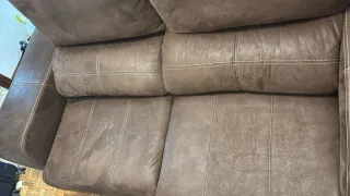 Sofá modular marrón piel sintética(URGE VENTA)