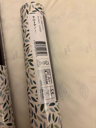 3 Rollos Papel Pintado Hojas Azul Verde