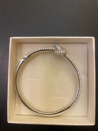 Bracciale donna acciaio con zirconi nodo